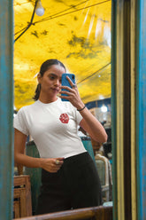Crop Top with "Dice of Hearts" Print